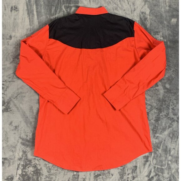 Ely Diamond Western Shirt Mens Large Red Black Pearl Snap Embroidered Aztec - Picture 3 of 6